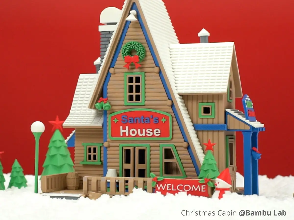 Santa's Haus 3D gedruckt von Bambu Lab