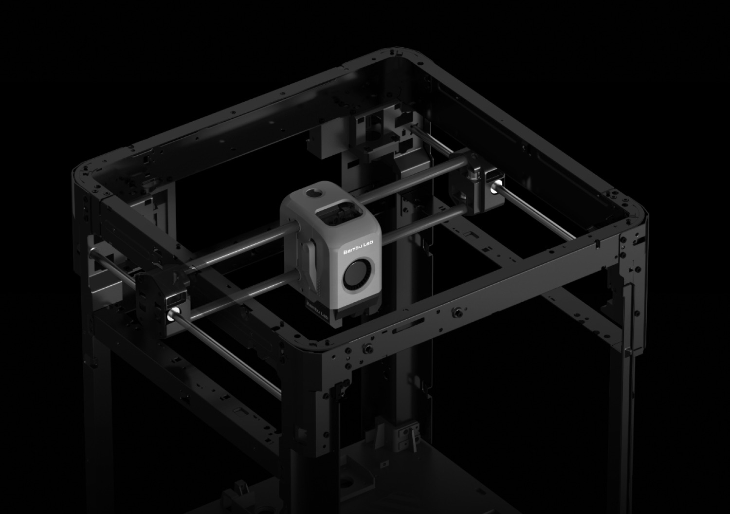 bambu-lab-x1e-3d-drucker-gehäuse-struktur Aufbau des Bambulab X1E Grundgerüstes
