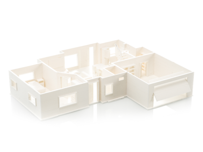 UltiMaker-PLA-Filament-Architektur-Grundriss-Druck-in weiß UltiMaker-PLA-Filament-Modell-Architektur
