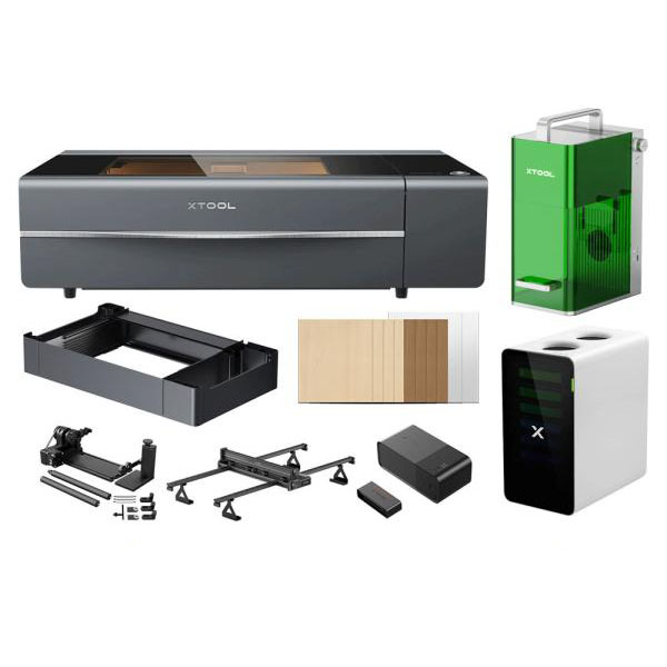 xTool P2S Desktop-CO2-Laser Cutter 55 W + F1 Business Duo
