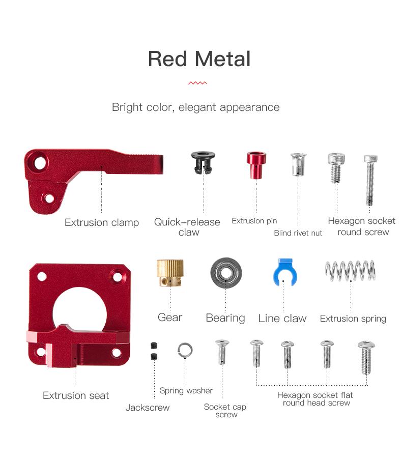 Creality Red Metal Extruder Kit (Upgrade)