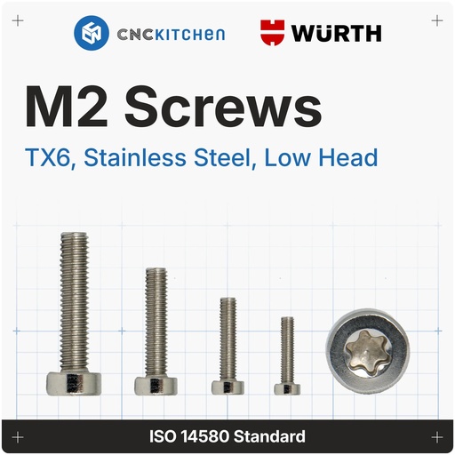 M2 Schrauben mit niedrigem Kopf, Edelstahl A2-70 (M2, M3, M4, M5)